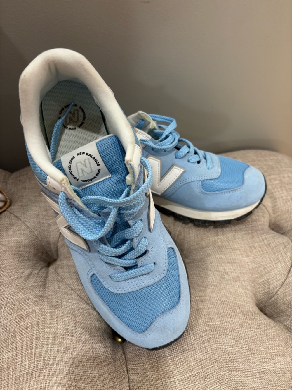 New Balance 574D Rugged Light Blue Athletic Sneakers